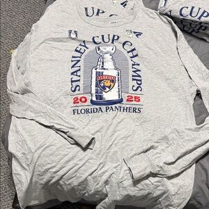 Fanatics Gray Florida Panthers Stanley Cup Champs Long Sleeve Tee